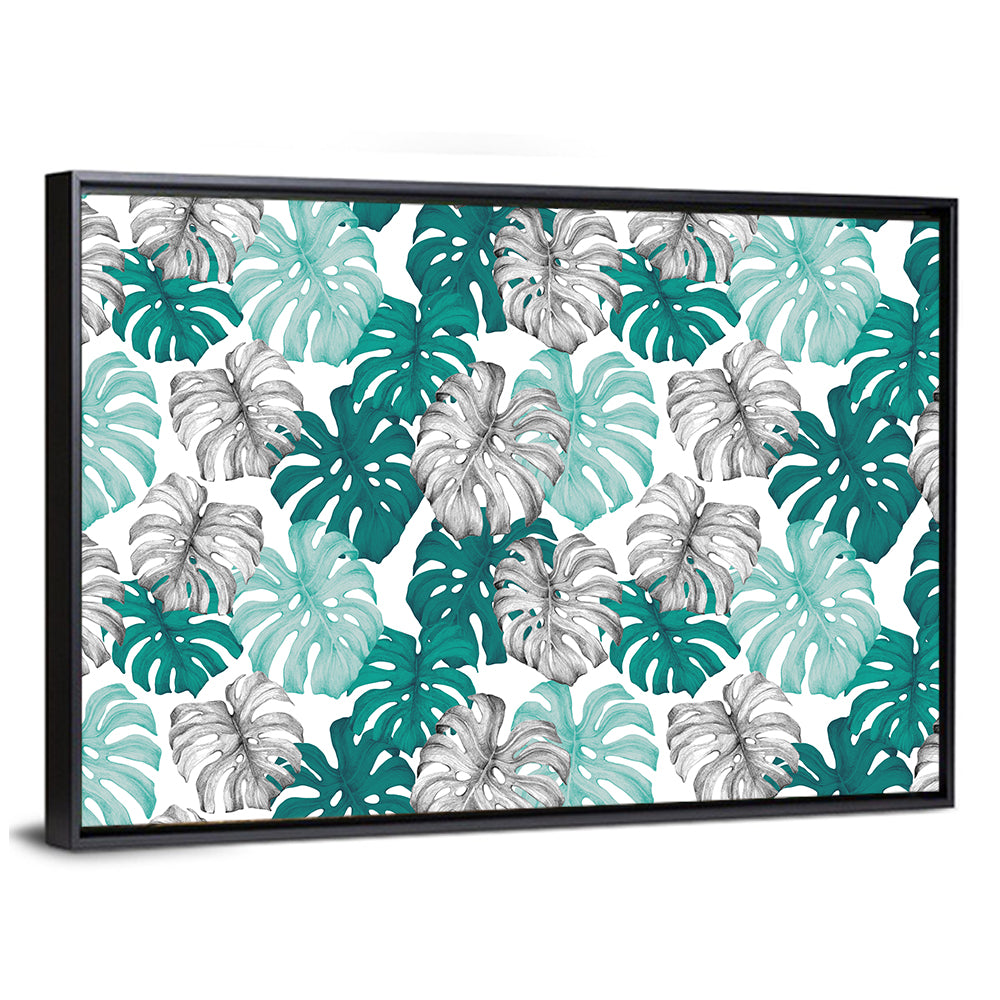 Seamless Monstera Leaf Pattern Wall Art
