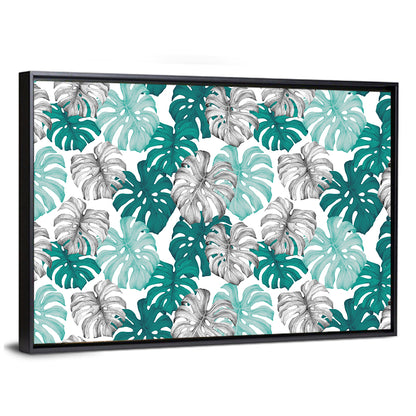 Monstera Leaves Seamless Pattern Wall Art