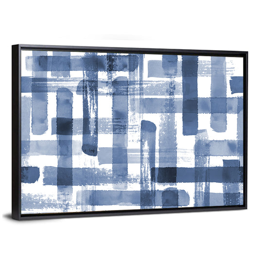 Indigo Brush Strokes Texture Wall Art