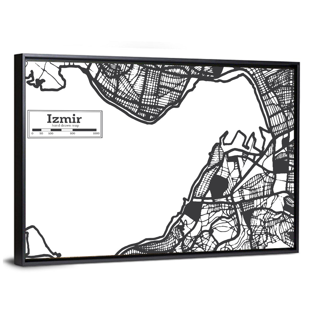Izmir City Map Wall Art