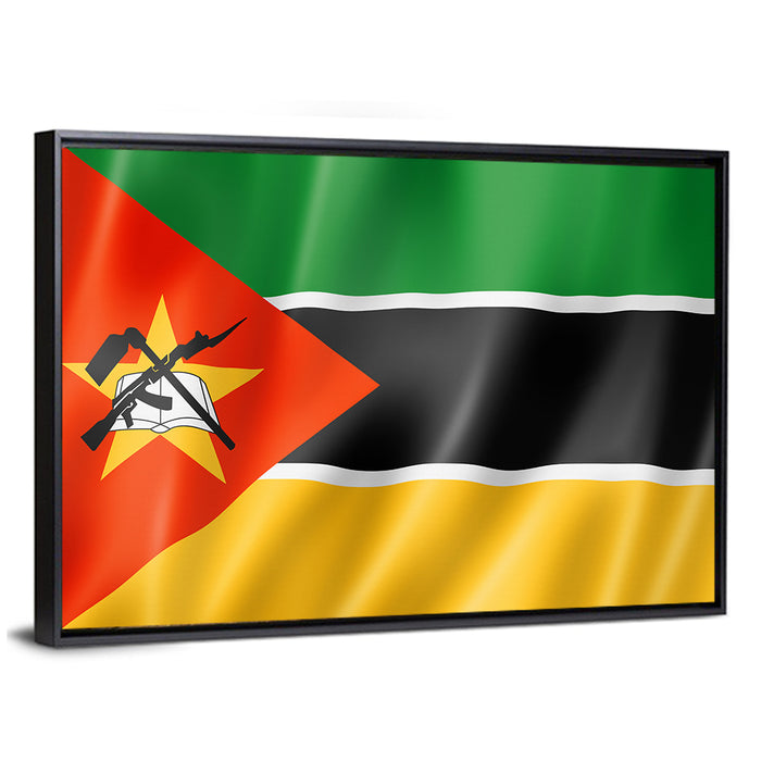 Mozambique National Flag Wall Art as a framed canvas