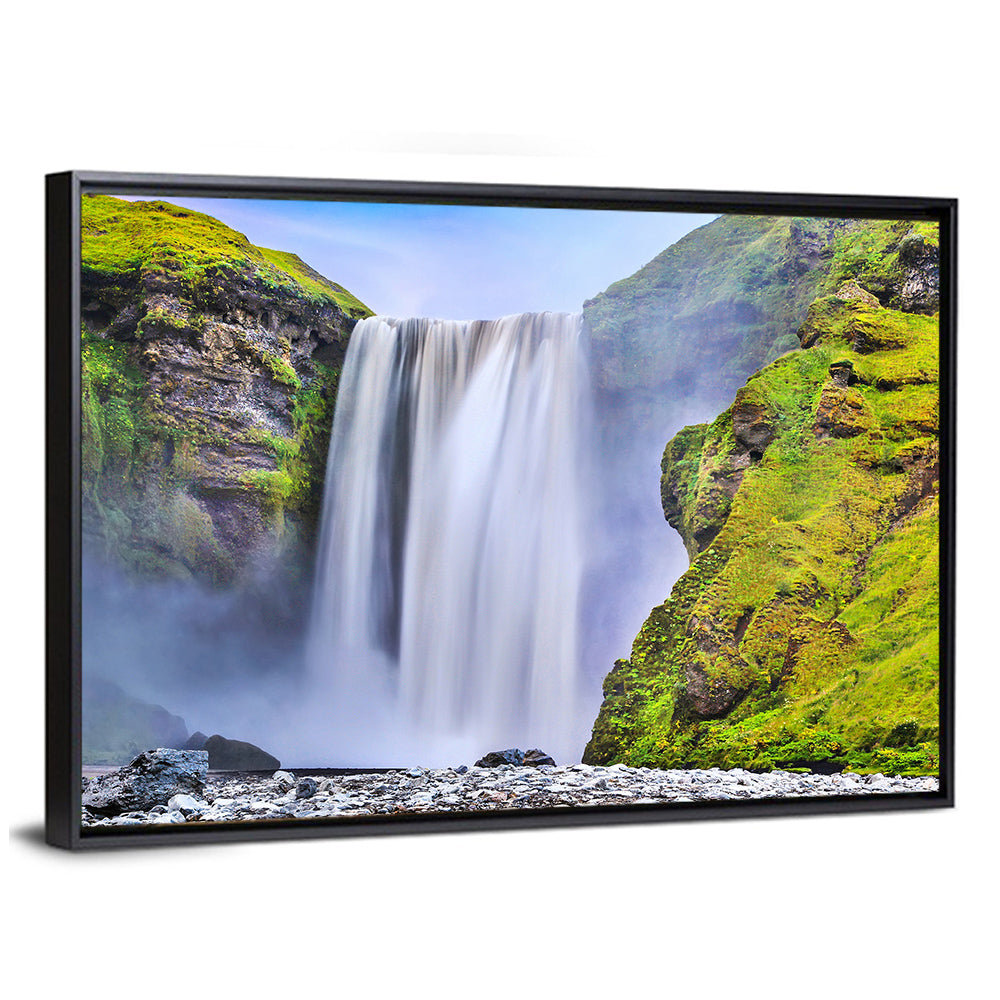 Mossy Skógafoss Waterfall Wall Art