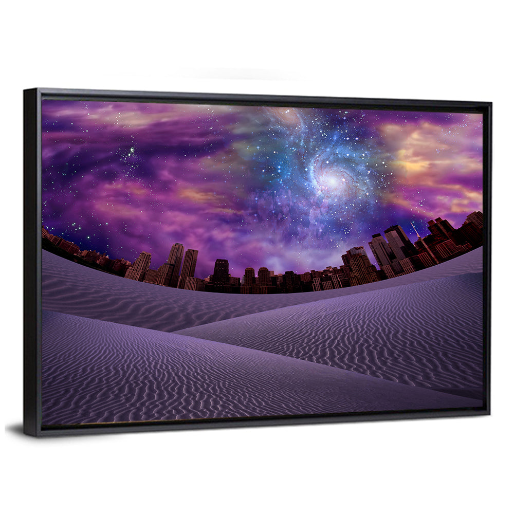 Cosmic Desert City Illustration Wall Art