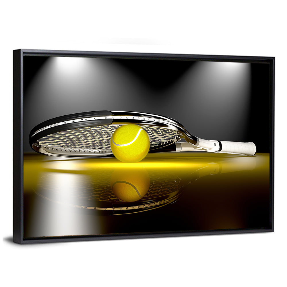 Tennis Racket and Yellow Ball Wall Art