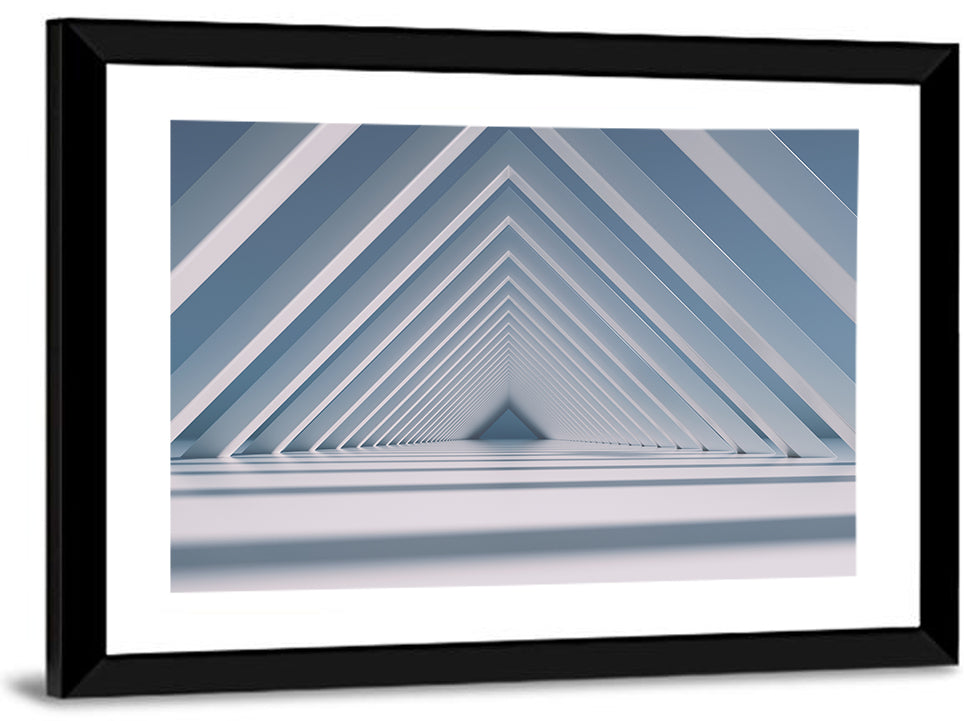 Blue Triangular Tunnel Wall Art