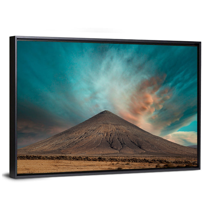 Fuerteventura Volcanic Mountain at Golden Hour Wall Art as a framed canvas