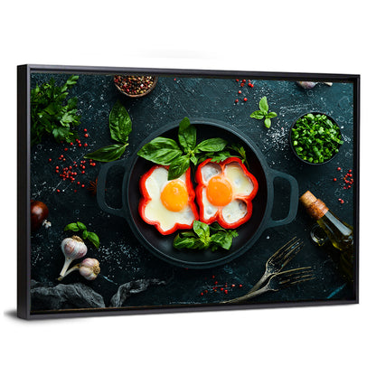 Fried Scrambled Eggs With Sweet Pepper Wall Art