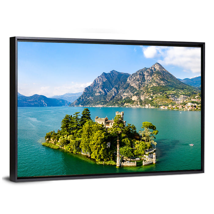 Isola Di San Paolo Castle, Lake Iseo Wall Art as a framed canvas