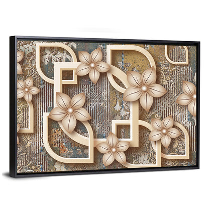 Flower With Circles Wallpaper Wall Art