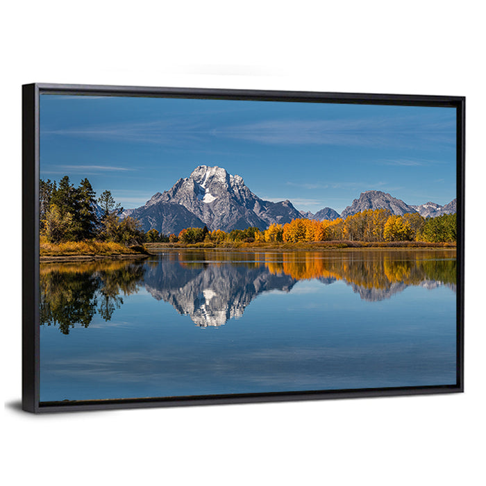 Mount Moran at Oxbow Bend, Wyoming Wall Art as a framed canvas