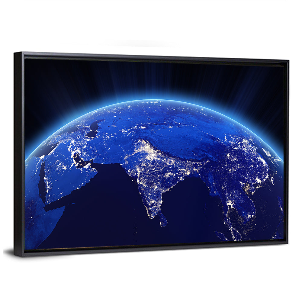 India at Night from Orbit Wall Art
