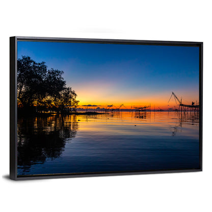 Chinese Fish Nets During Sunrise Thailand Wall Art