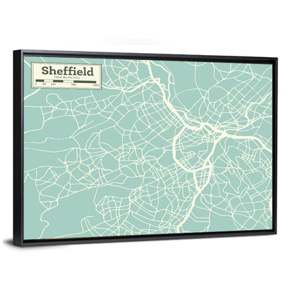 Sheffield City Map In UK Wall Art