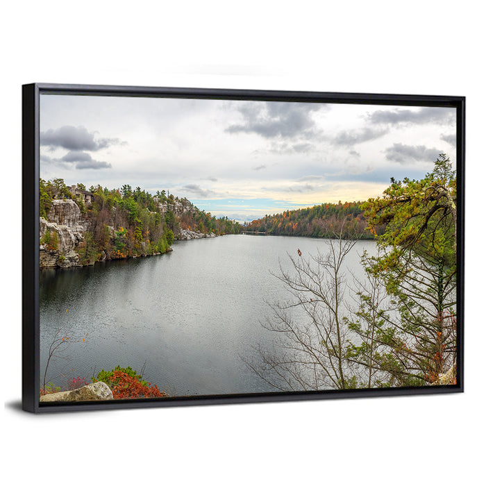 Lake Minnewaska Cliffs Wall Art as a framed canvas