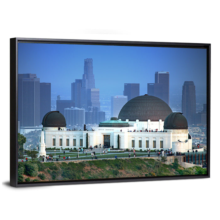 Griffith Observatory with City Skyline Wall Art as a framed canvas