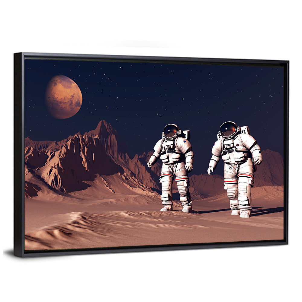 Two Astronauts on Desert Planet Wall Art