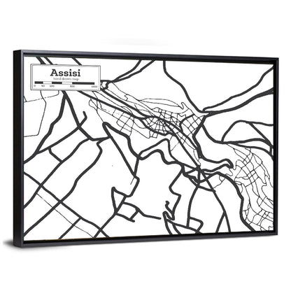 Assisi City Map Wall Art