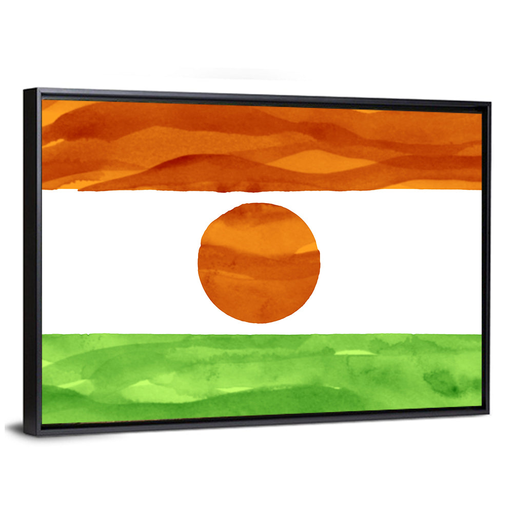 Niger Flag Watercolor Tricolor Wall Art