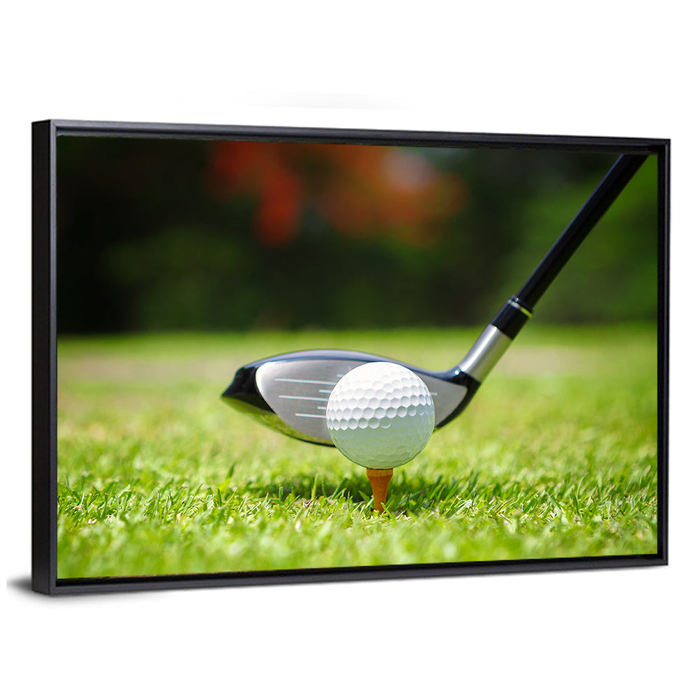 Golf Ball with Driver on Tee Wall Art