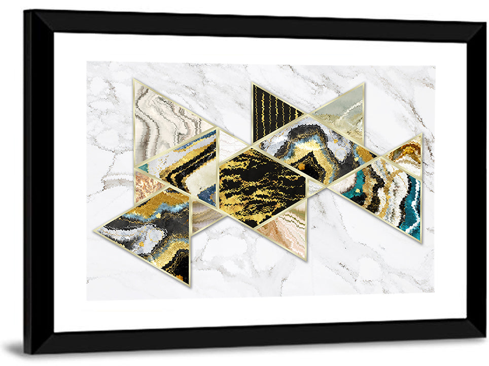 Marble Swirl Triangles Wall Art