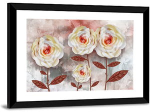 Rose Flower Illustration Wall Art