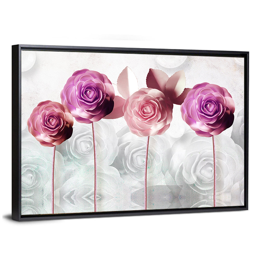 3D Rose Flower Wall Art