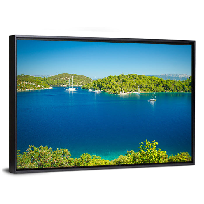 Mljet Coastline Croatia Wall Art as a framed canvas