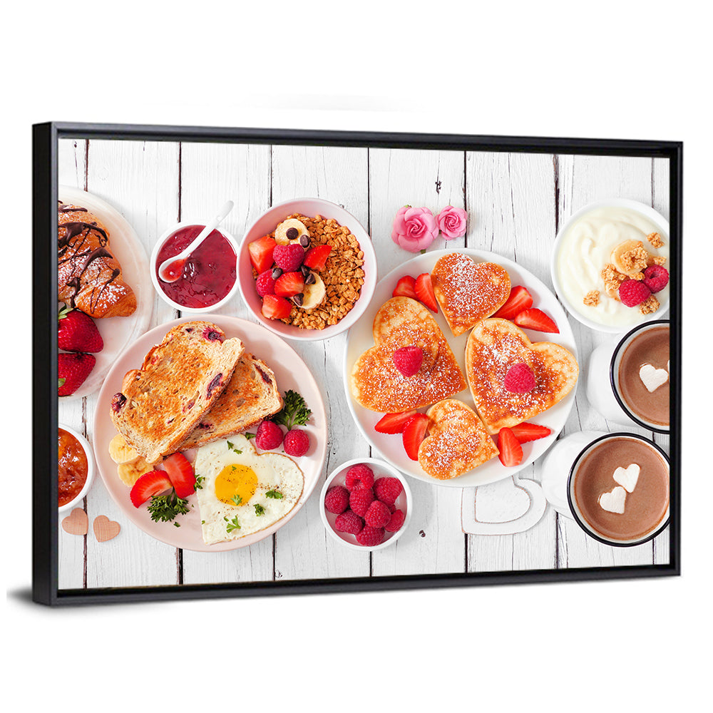 Heart-shaped Pancake Breakfast Wall Art
