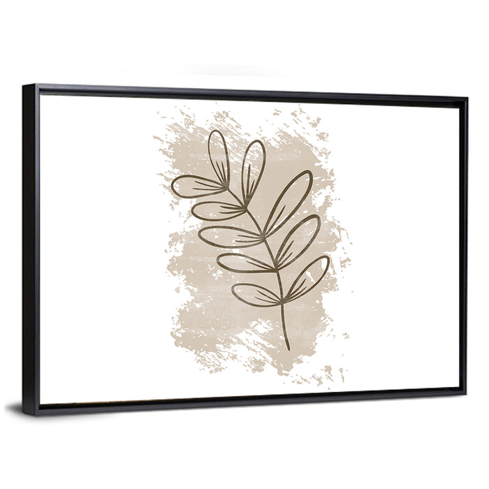 Centered Leaf Study Wall Art as a framed canvas