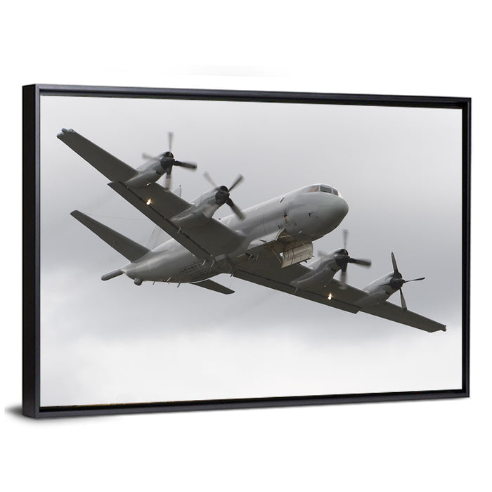 Turboprop Maritime Patrol Aircraft Wall Art as a framed canvas