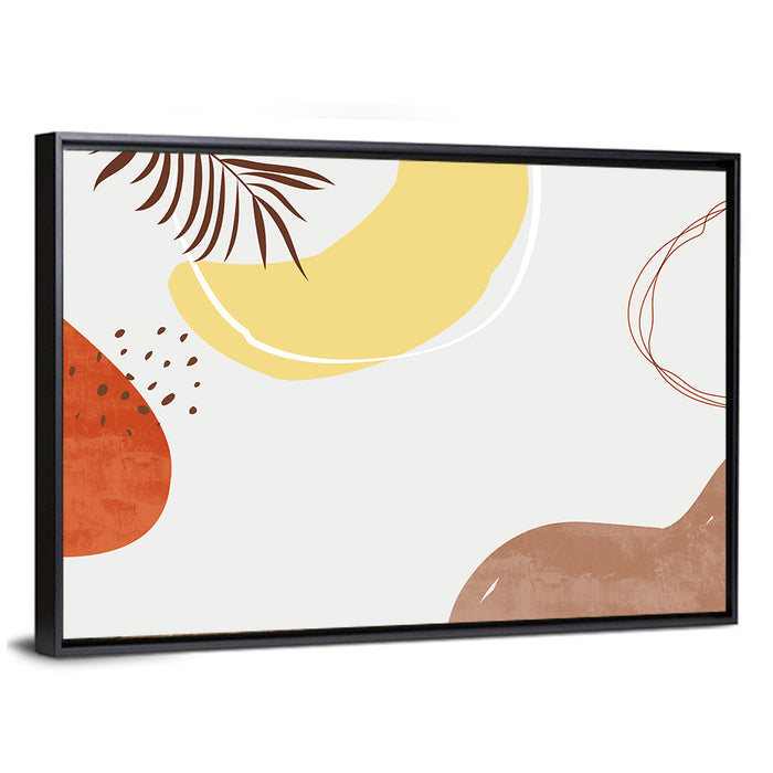 Nordic Palm Leaf Abstract Wall Art as a framed canvas