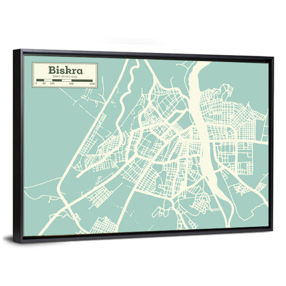 Biskra City Map Wall Art