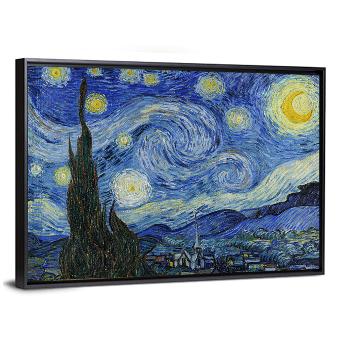 Starry Night Over Saint-rémy Wall Art as a framed canvas