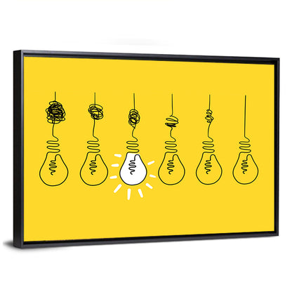 Lightbulb Progression from Complexity to Clarity Wall Art