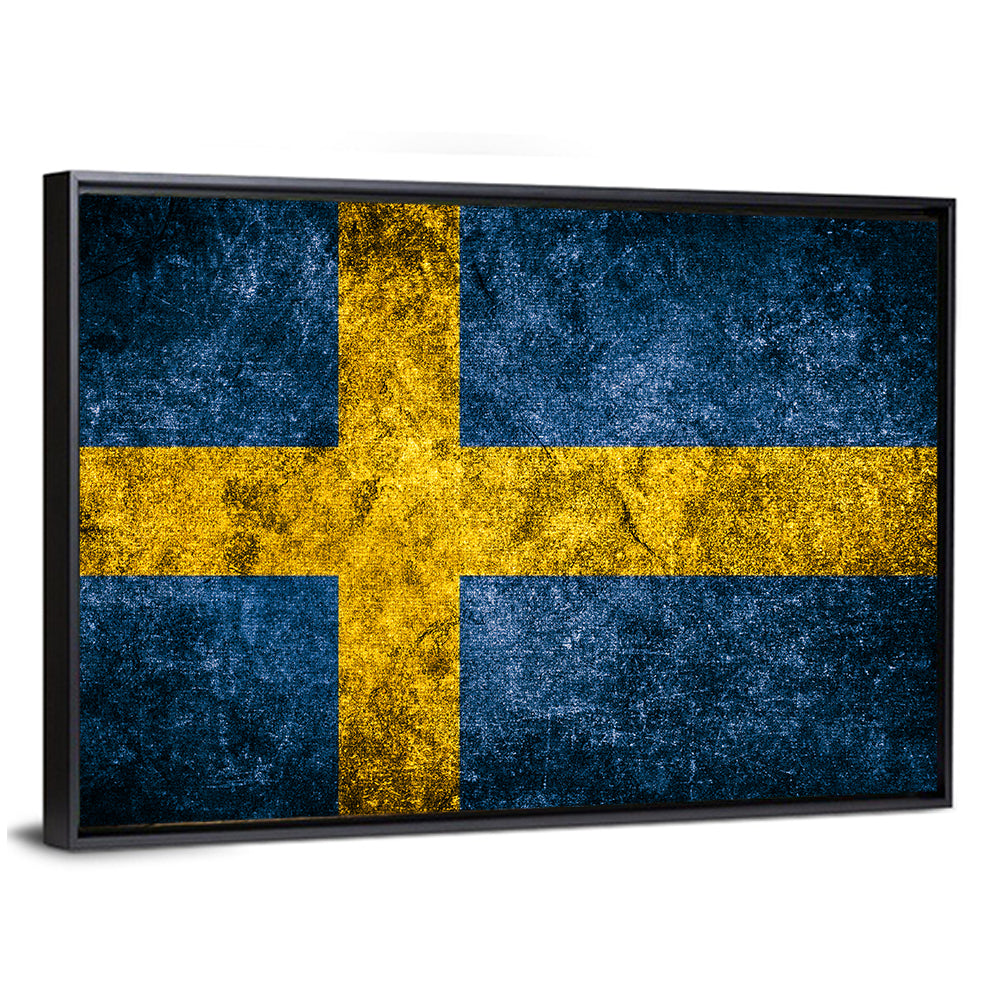 Distressed Sweden Flag Wall Art