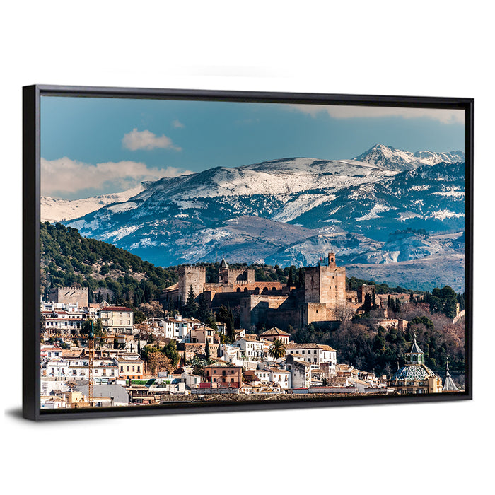 Alhambra City View Wall Art as a framed canvas