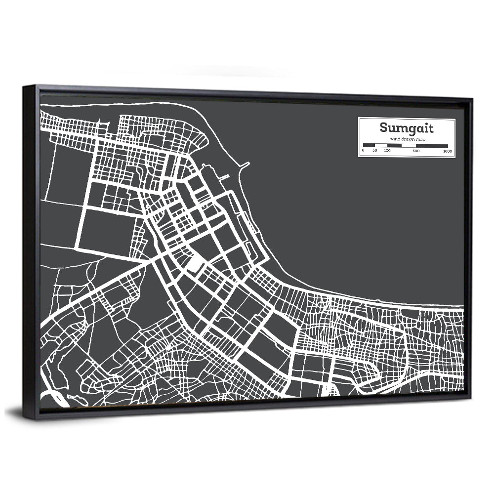 Sumgait City Map Azerbaijan Wall Art