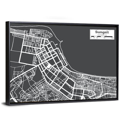 Sumgait City Map Azerbaijan Wall Art
