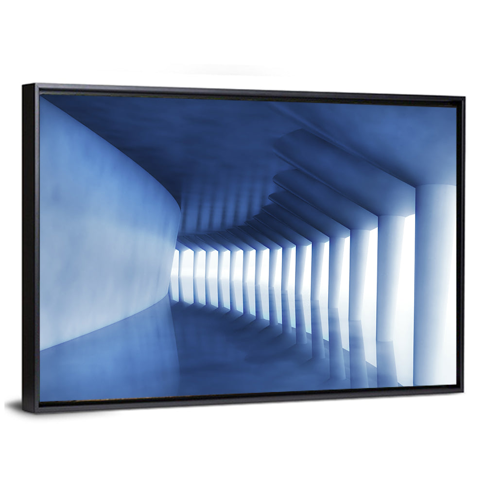 Curved Blue Corridor Wall Art