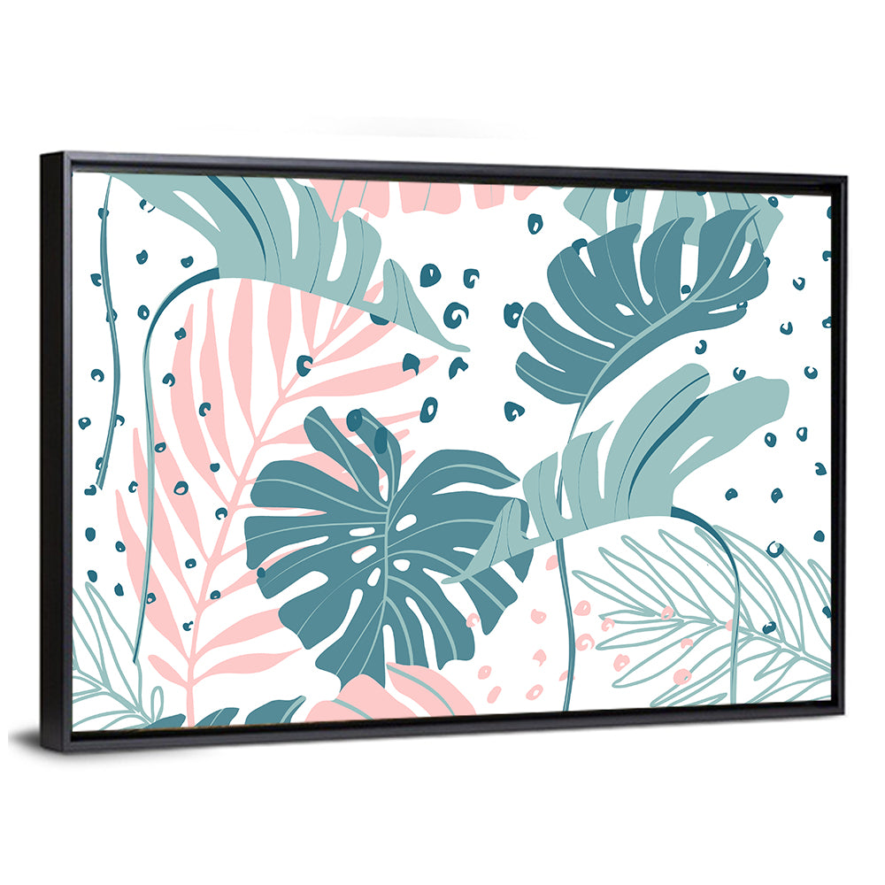 Minimal Tropical Leaf Pattern Wall Art