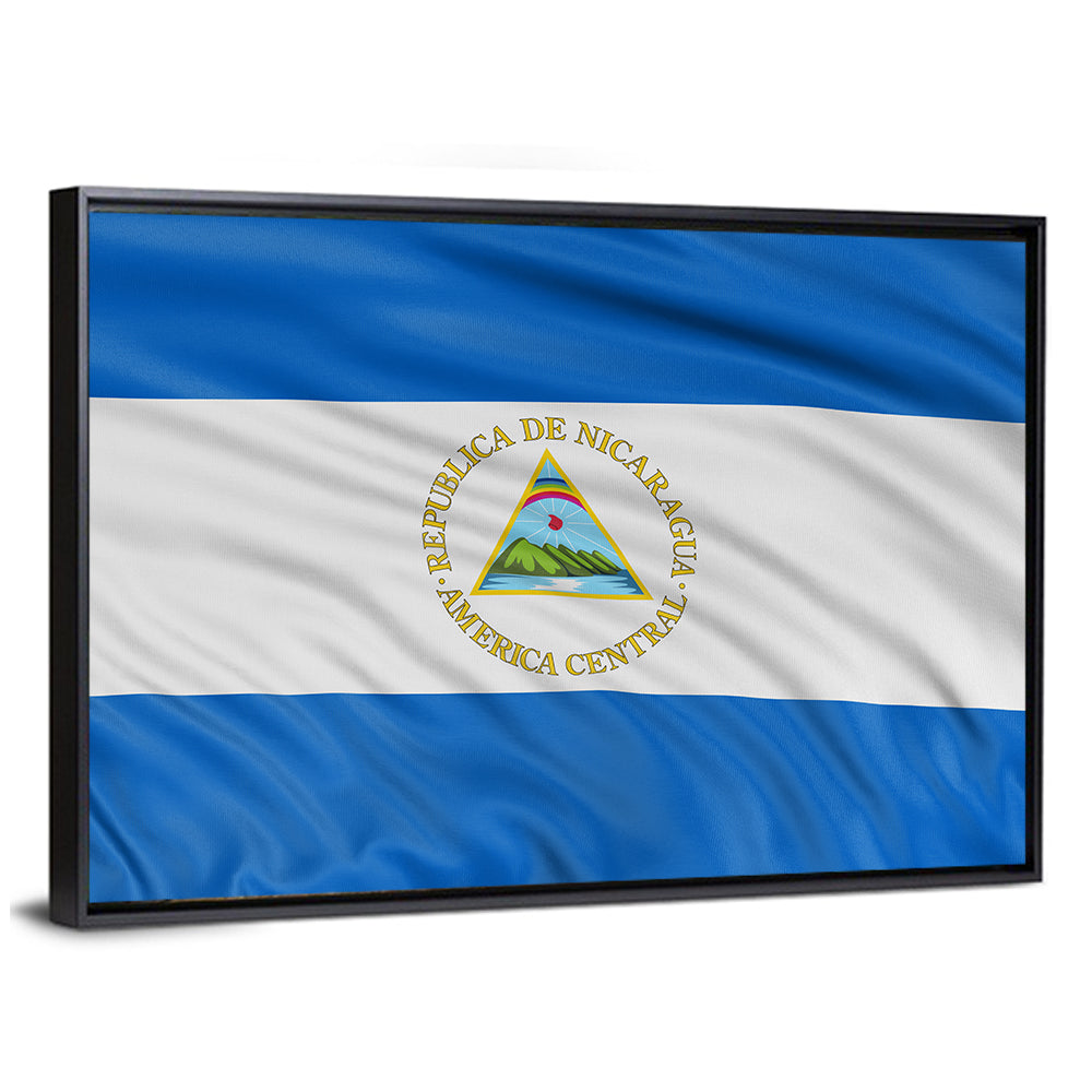 Nicaraguan Flag with Emblem Wall Art