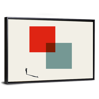 Silhouette with Overlapping Squares Wall Art