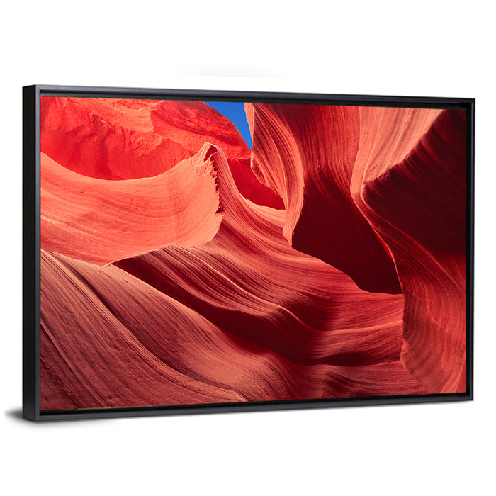 Antelope Canyon Sandstone Curves Wall Art as a framed canvas