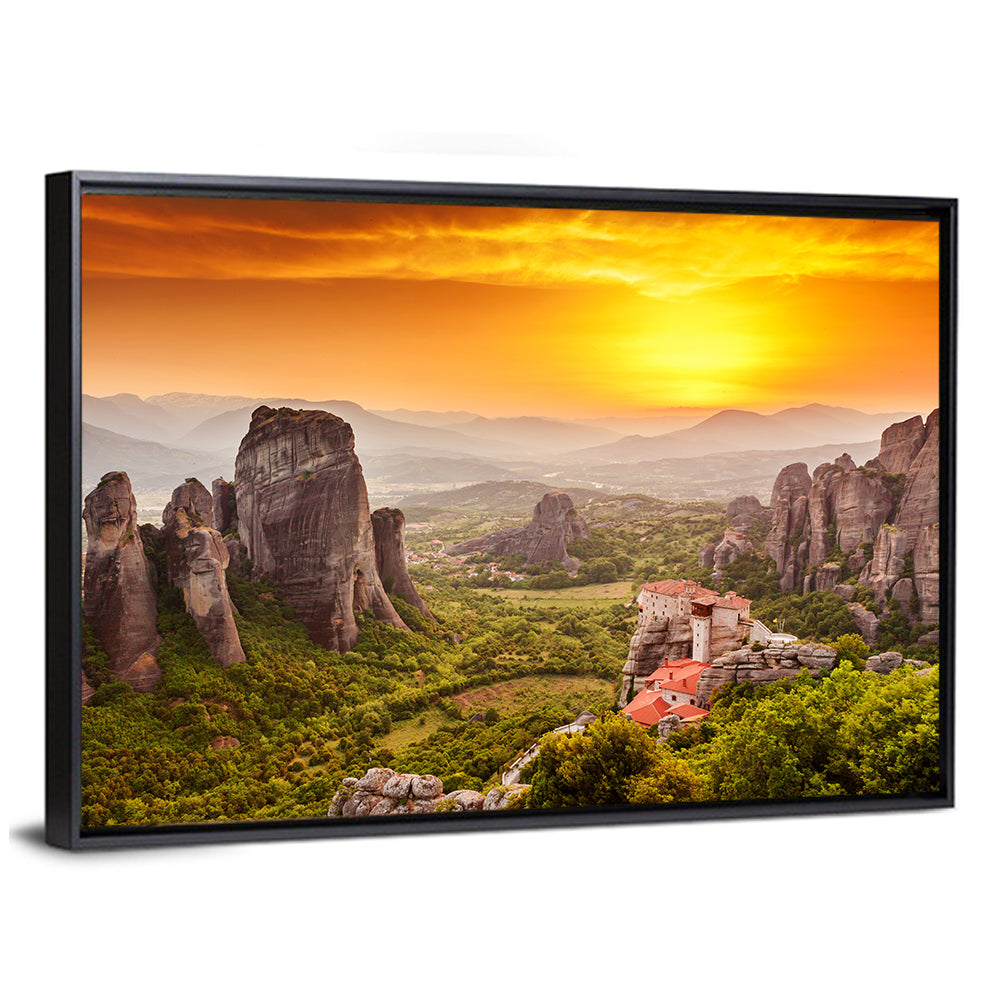 Roussanou Monastery Sunset, Meteora Wall Art