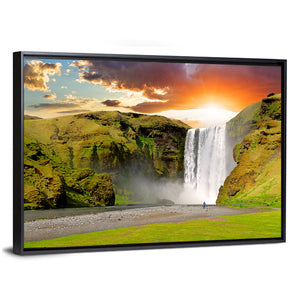 Skogafoss Waterfall In Iceland Wall Art