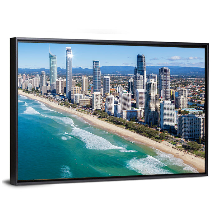 Surfers Paradise Skyline, Gold Coast Wall Art as a framed canvas