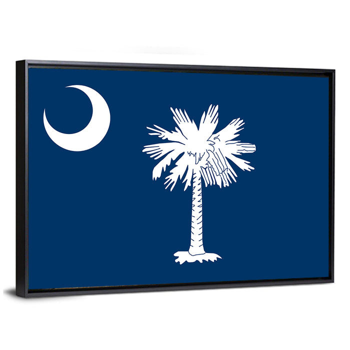 South Carolina Flag Graphic Wall Art as a framed canvas