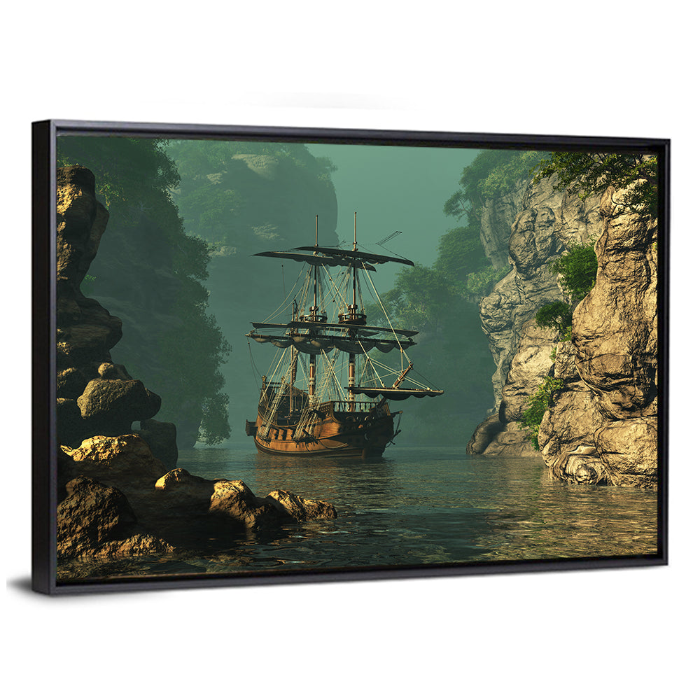 16th Century Sailing Ship in Gorge Wall Art