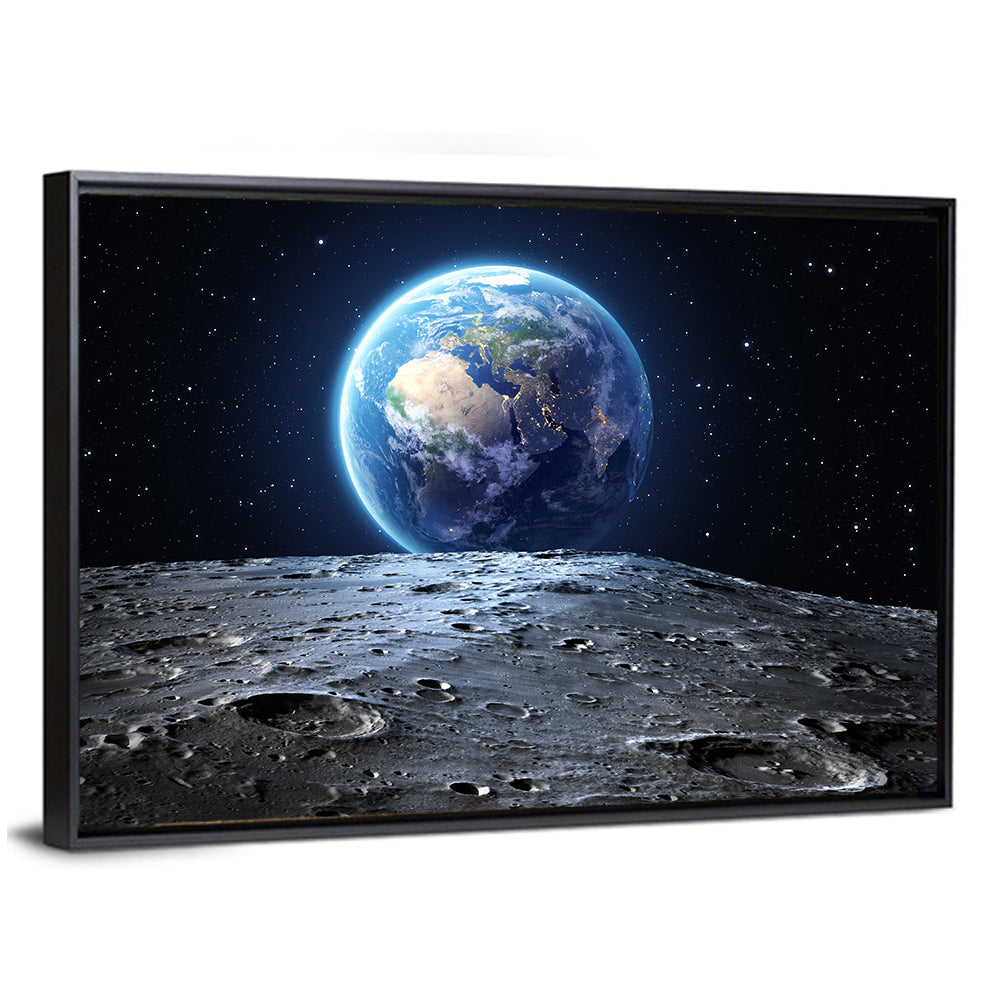 Blue Earth From Moon Wall Art