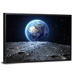 Blue Earth From Moon Wall Art